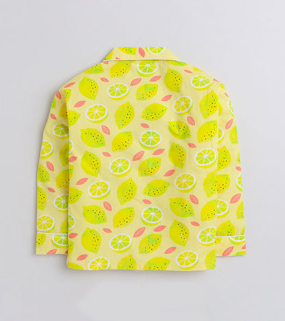 Sunshine  Lemon  Printed Night Suit Set