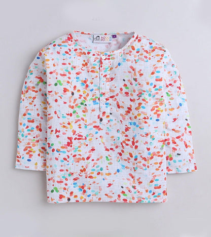 Timeless Dots Printed Pyjama Kurta Set - koochi Poochi