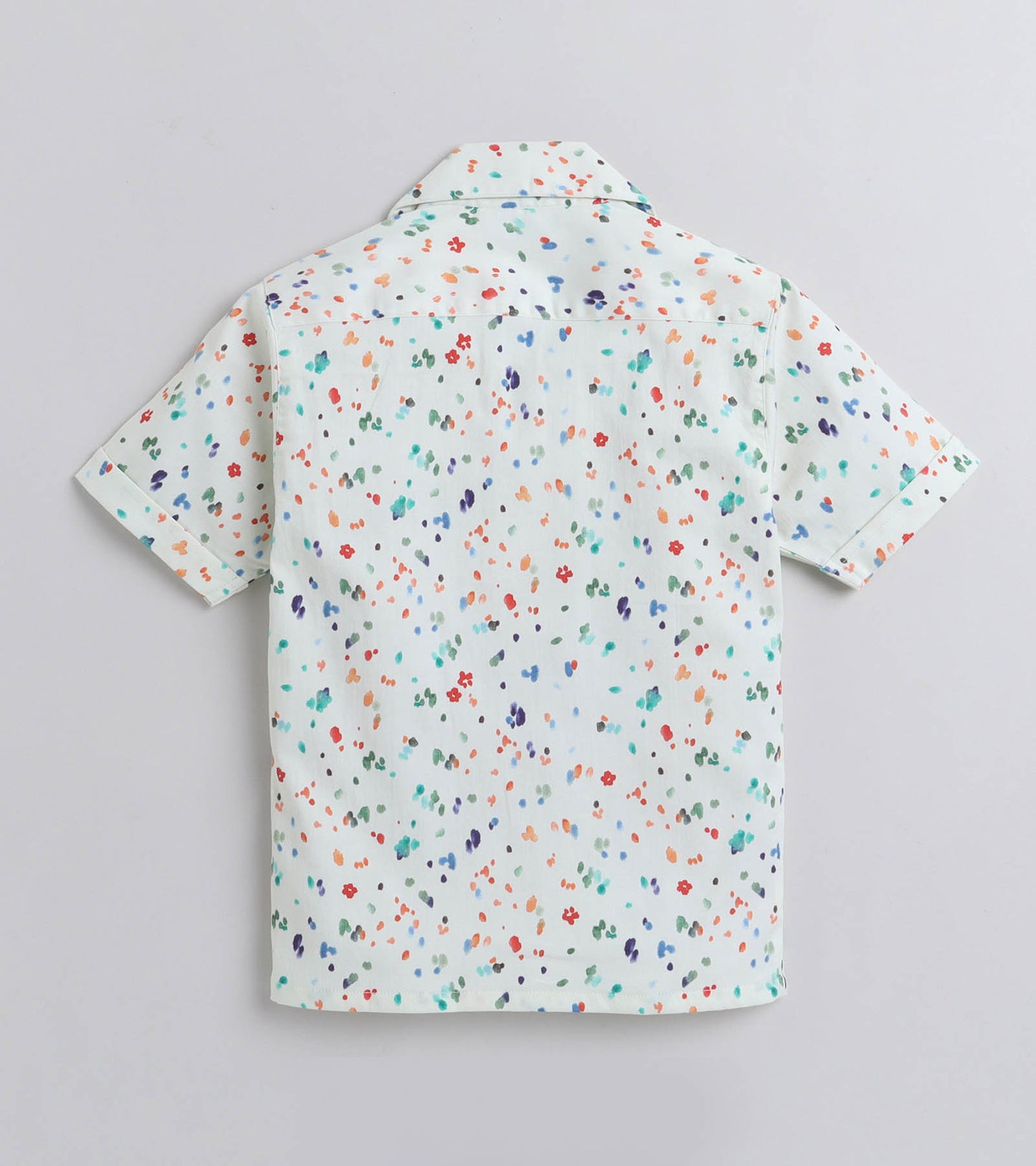 Tiny Dots Digital printed Shirt with White solid Shorts