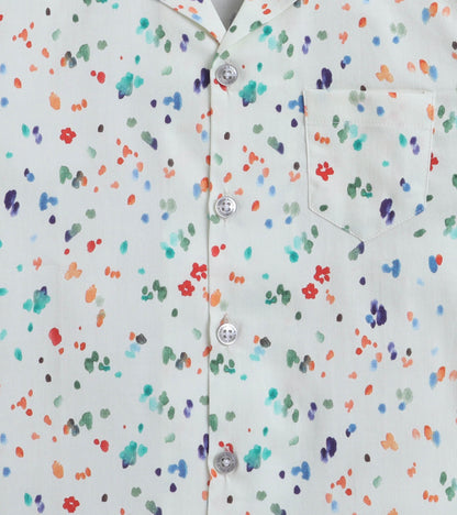Tiny Dots Digital printed Shirt with White solid Shorts
