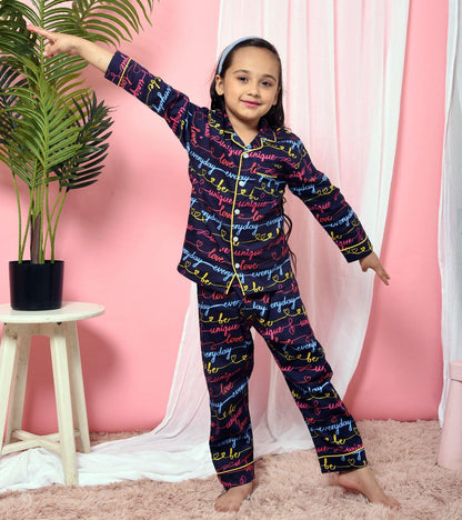 Unique Everyday Printed Girls Nightsuit Set - koochi Poochi