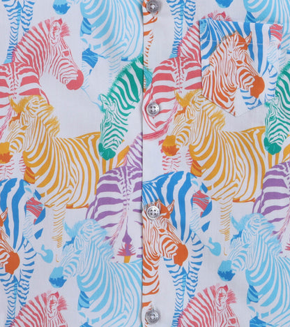 Zebra Digital printed Shirt with Blue solid Shorts
