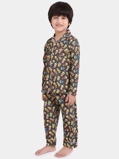 Colour Sipper Printed Nightsuit Set