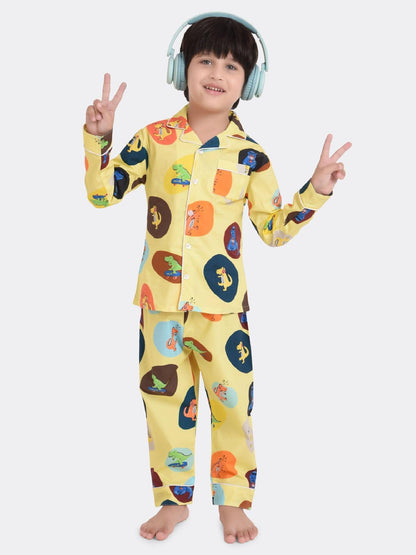 Dino Marble Printed Nightsuit Set