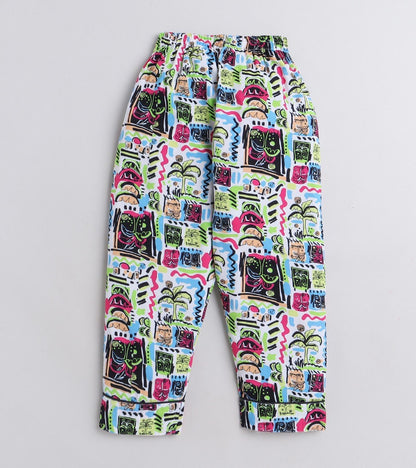 Doodled printed Nightsuit Set