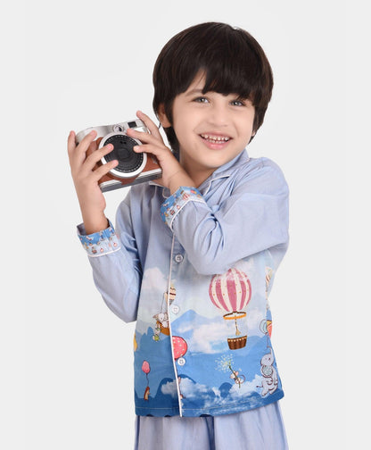 Fun in Clouds Printed Nightsuit Set