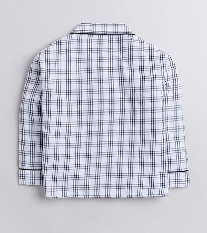 Grey Checks Nightsuit Set