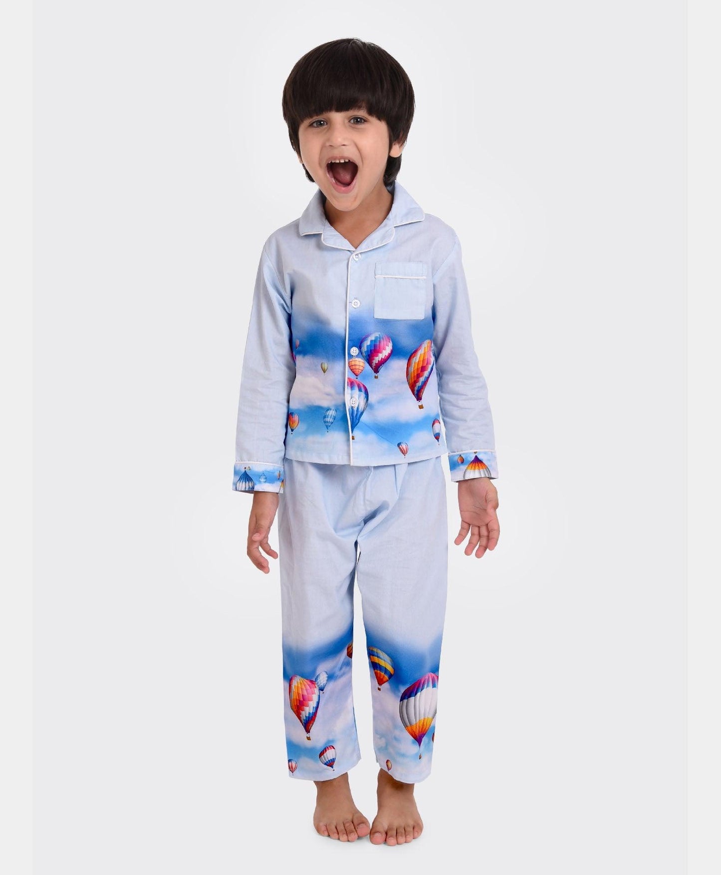 Hot Air Baloon Printed Nightsuit Set