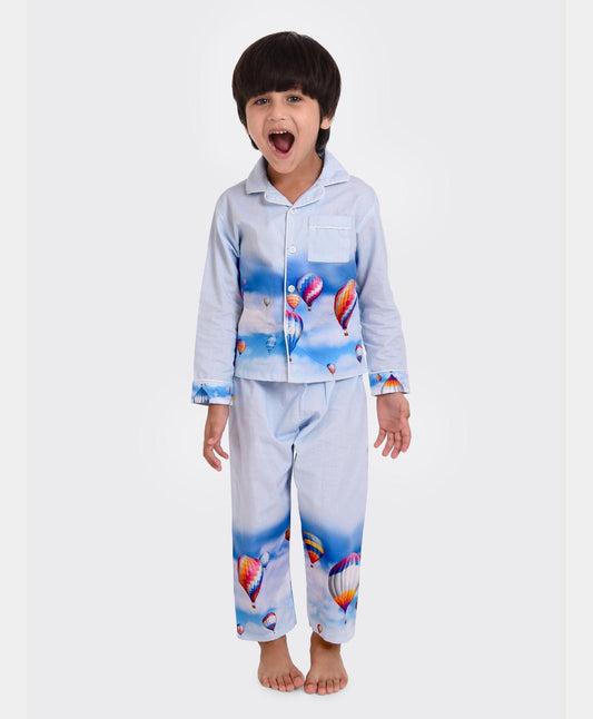 Hot Air Baloon Printed Nightsuit Set