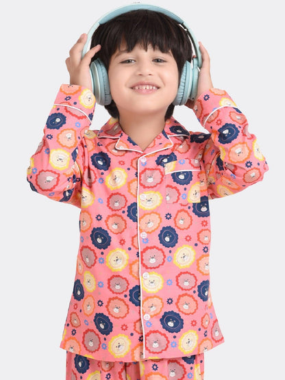 Pink Face Printed Nightsuit Set