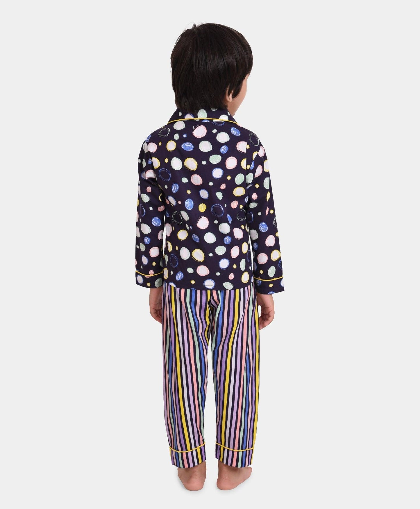 Polka Stripe Printed Nightsuit Set