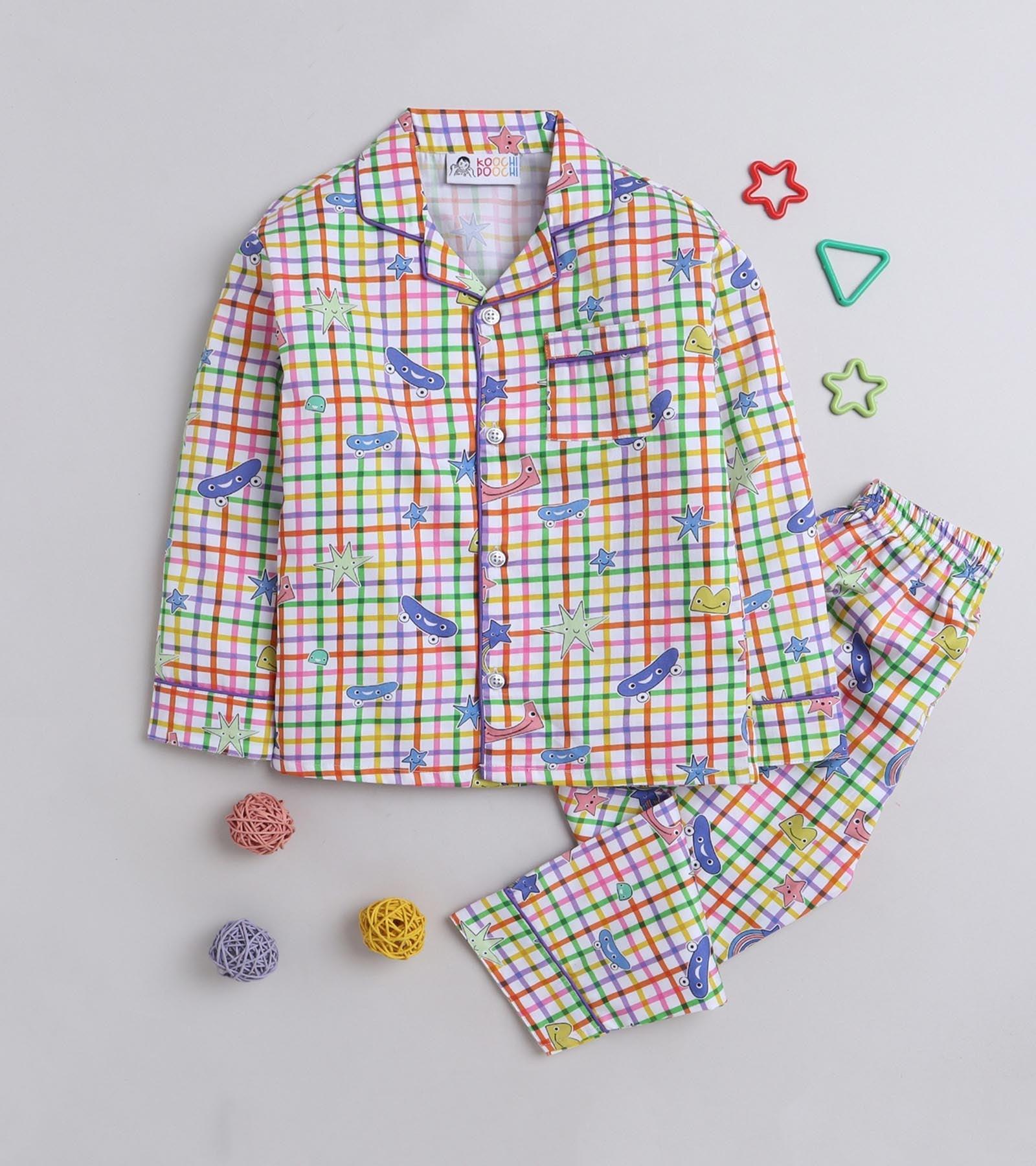 Skateboard Printed Nightsuit Set