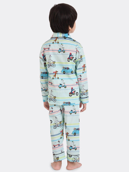 Street Stripe Printed Nightsuit Set